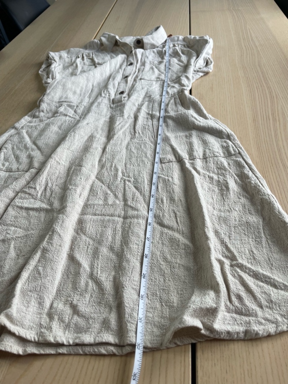Monteau Los Angeles beige dress with buttons women’s size medium light dress